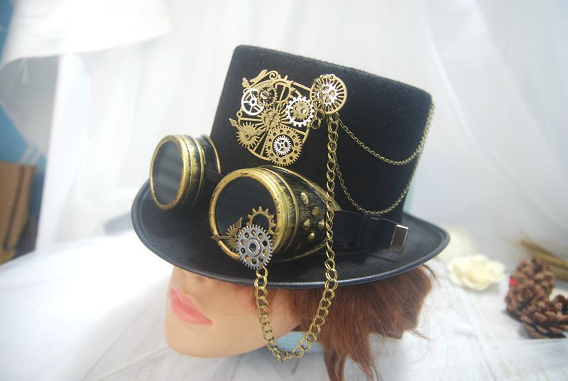 Stage performance party hat magic hat gear punk steam hat
