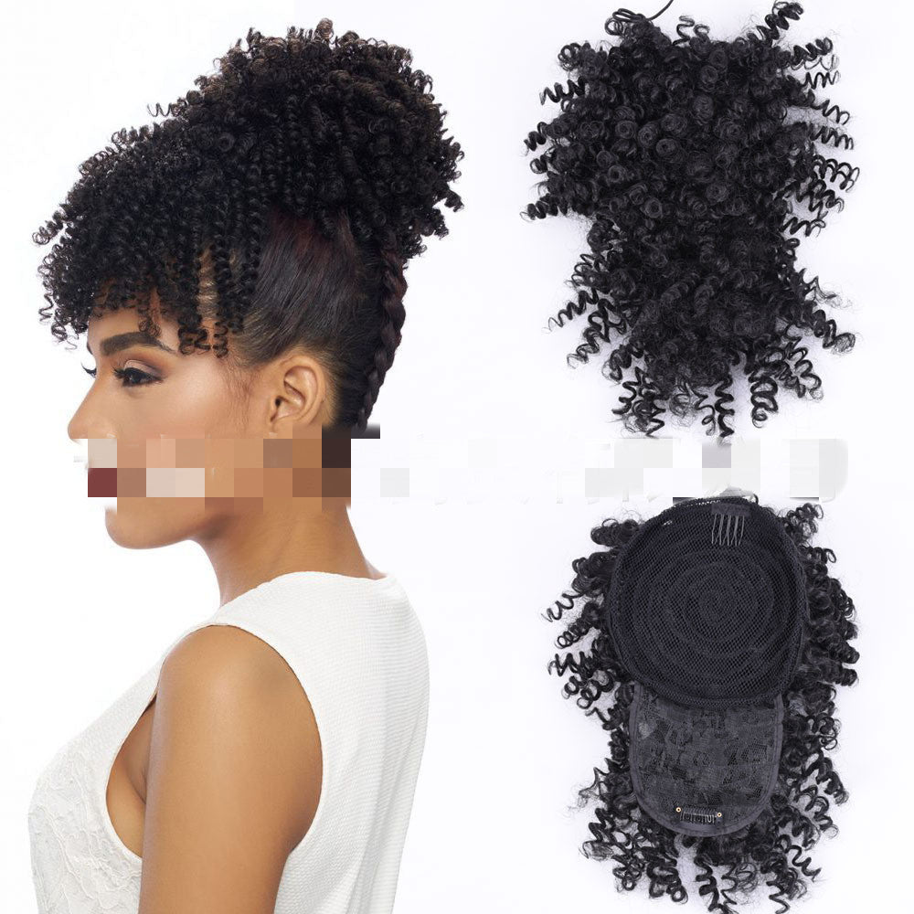Explosive Hair Bag Bangs Wig Short Curly Ponytail Bract