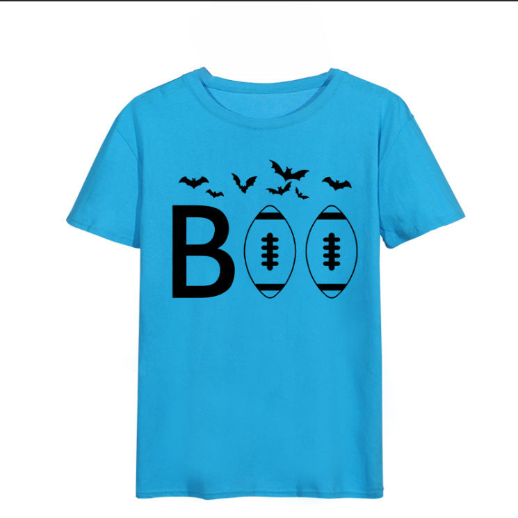 New Loose Fun Halloween Pattern Women's Round Neck Short Sleeve