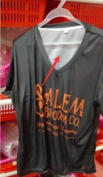Women's Halloween Salem Broom Company V-neck T-shirt