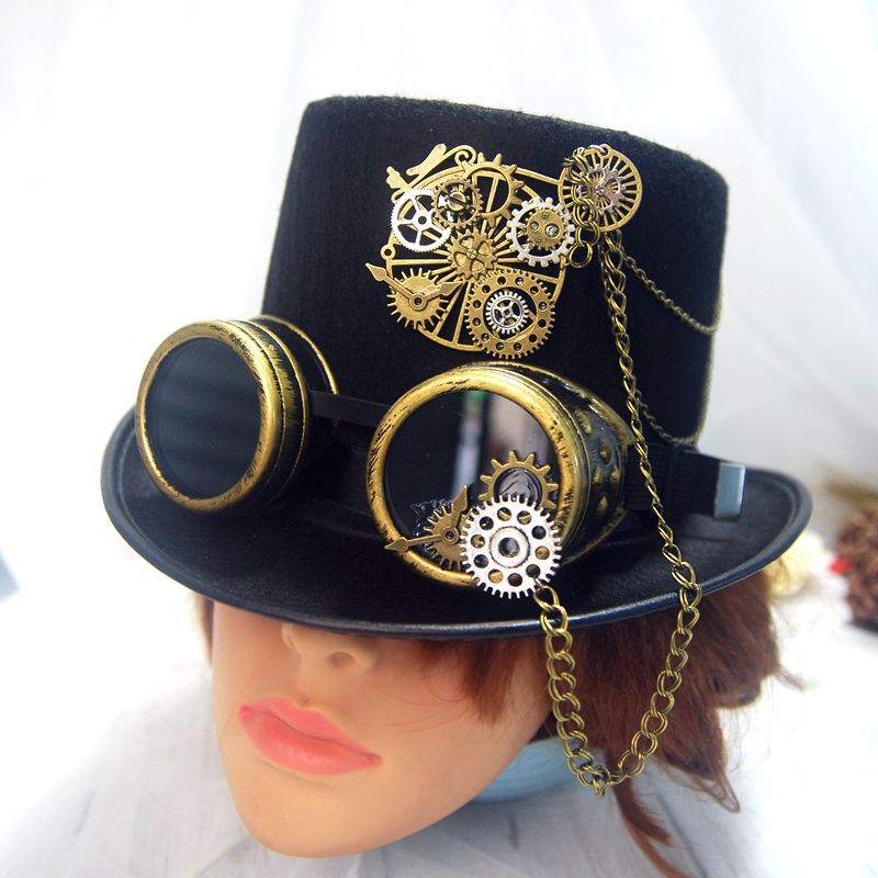 Stage performance party hat magic hat gear punk steam hat