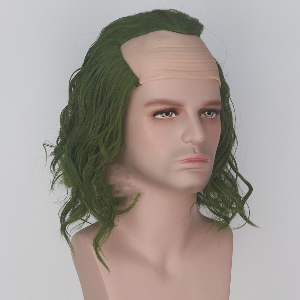 Simulation Scalp Green Short Curly Hair Anime