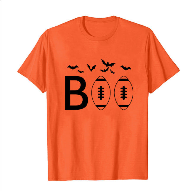 New Loose Fun Halloween Pattern Women's Round Neck Short Sleeve
