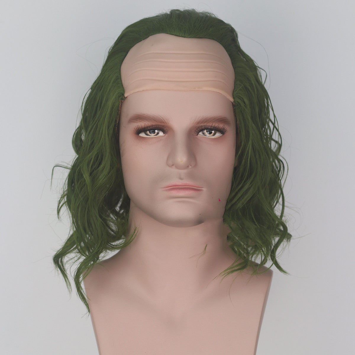 Simulation Scalp Green Short Curly Hair Anime