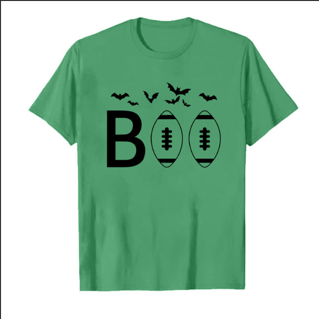 New Loose Fun Halloween Pattern Women's Round Neck Short Sleeve