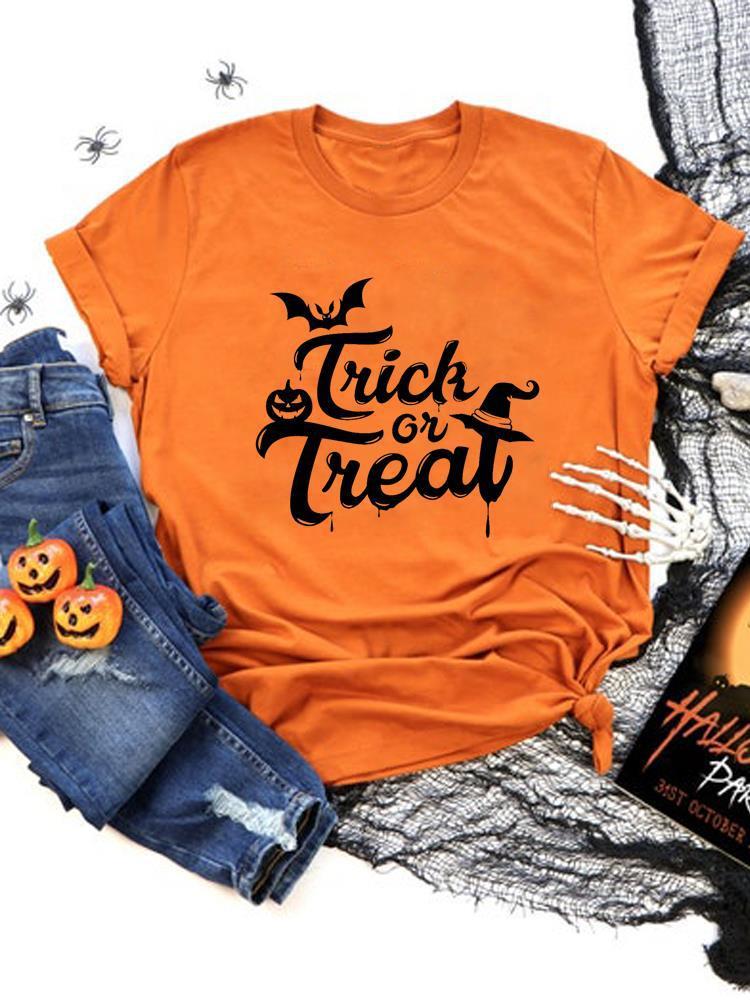 Halloween Fashion Bat Horror Short Sleeves