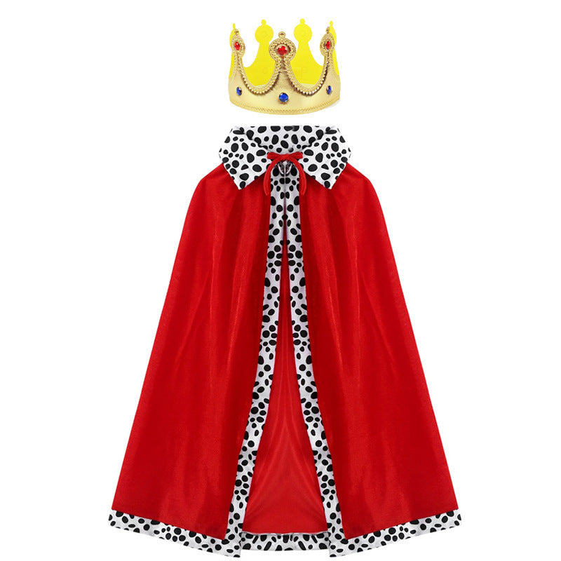 Kids Royal Red Cape – Halloween King & Prince Cloak for Parties, Cosplay & Performances