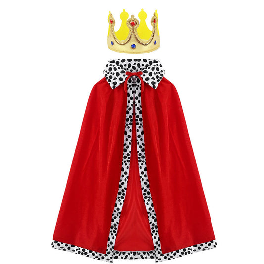 Kids Royal Red Cape – Halloween King & Prince Cloak for Parties, Cosplay & Performances