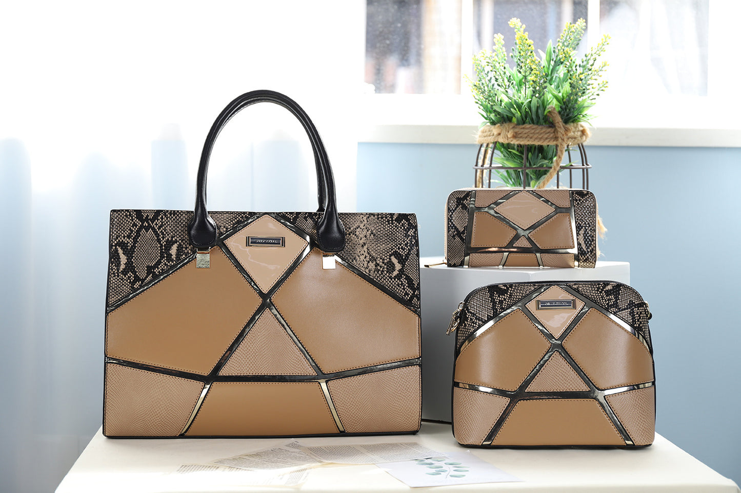 Women's Fashion Trend Splicing One Shoulder Diagonal Bag