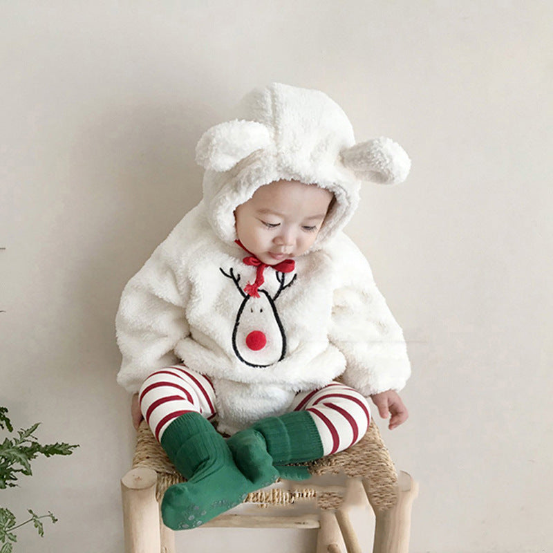 Christmas Hooded Romper Long Sleeve
