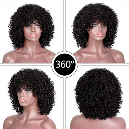 Wig female short curly hair headgear
