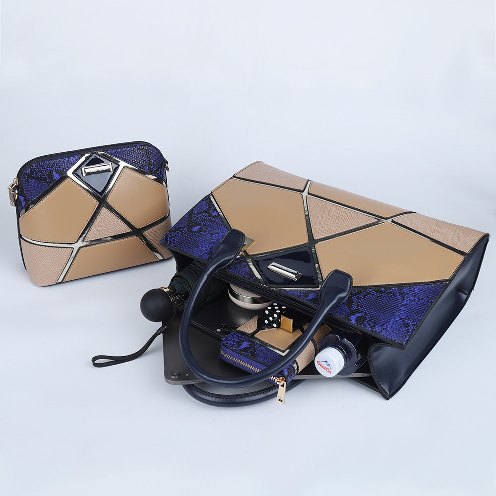 Women's Fashion Trend Splicing One Shoulder Diagonal Bag