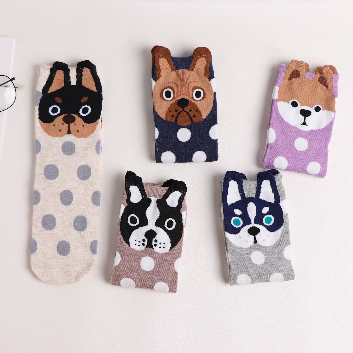 Women's Fashion Cartoon Animal Pattern Mid Tube Socks