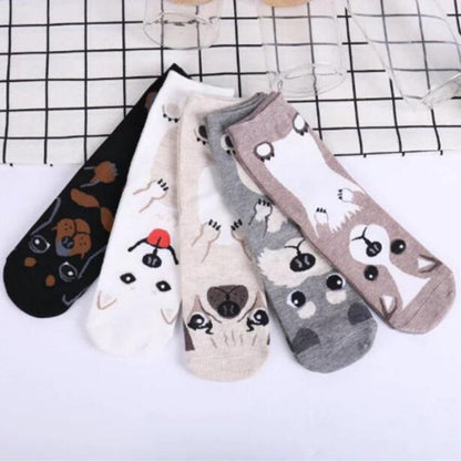 Women's Fashion Cartoon Animal Pattern Mid Tube Socks