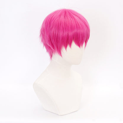 Rose Red Universal Short Hair Wig Set