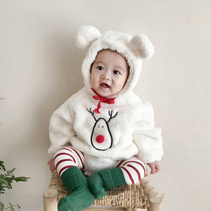 Christmas Hooded Romper Long Sleeve