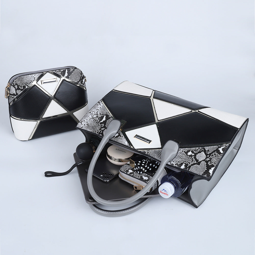 Women's Fashion Trend Splicing One Shoulder Diagonal Bag