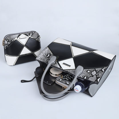 Women's Fashion Trend Splicing One Shoulder Diagonal Bag