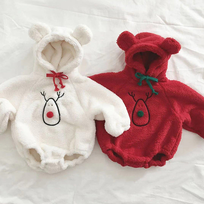 Christmas Hooded Romper Long Sleeve
