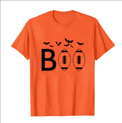 New Loose Fun Halloween Pattern Women's Round Neck Short Sleeve