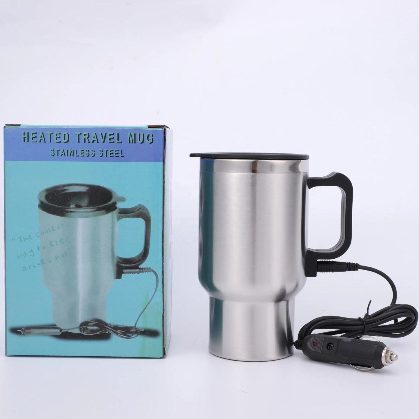 12V Car Heating Cup Double Layer Stainless Steel Insulation Electric Kettle Coffee Mug for Car Accessories
