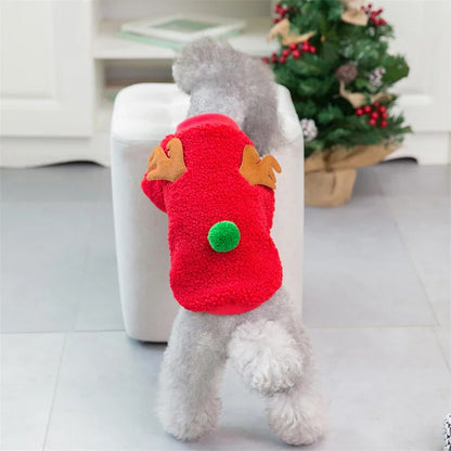 Christmas Puppy Cat Dog Sweater Hoodie Winter Pet Clothes for Small Dogs Pomeranian Shih Tzu Pullovers mascotas Costume Clothing