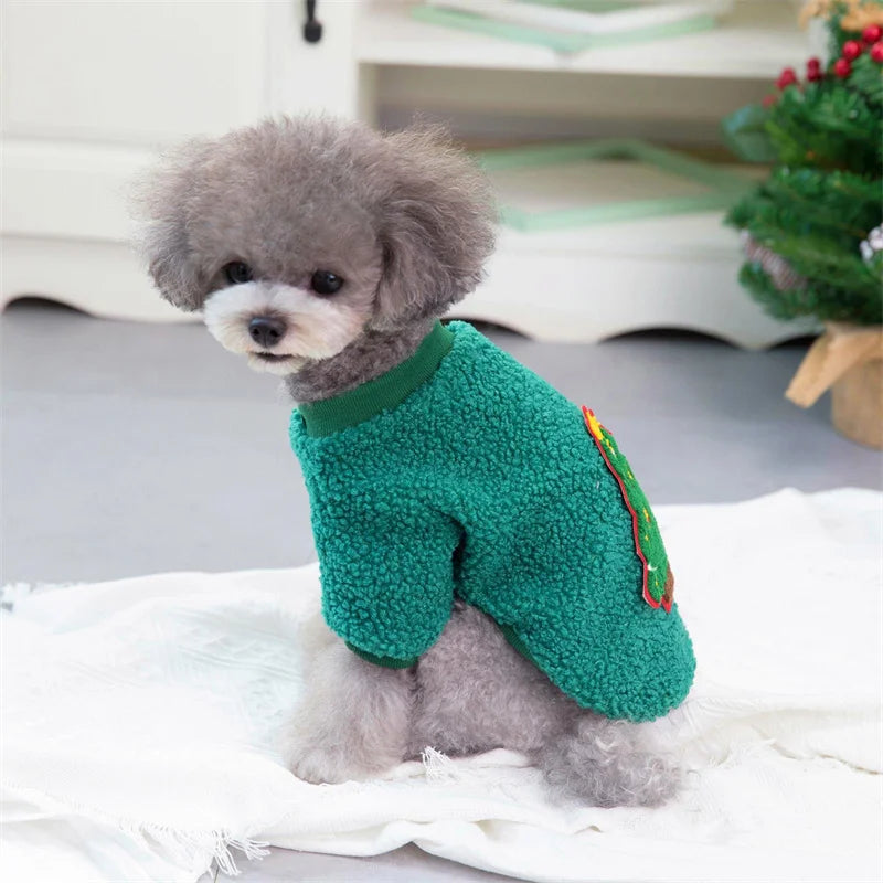 Christmas Puppy Cat Dog Sweater Hoodie Winter Pet Clothes for Small Dogs Pomeranian Shih Tzu Pullovers mascotas Costume Clothing
