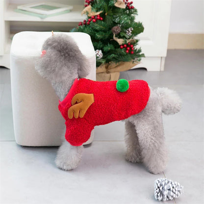 Christmas Puppy Cat Dog Sweater Hoodie Winter Pet Clothes for Small Dogs Pomeranian Shih Tzu Pullovers mascotas Costume Clothing