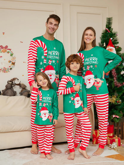 Popular Printed Sublimation Xmas Winter Warm Soft Pants Pyjamas Blank Cotton Pajamas Set Matching Christmas Pajamas for Family