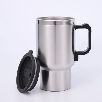 12V Car Heating Cup Double Layer Stainless Steel Insulation Electric Kettle Coffee Mug for Car Accessories