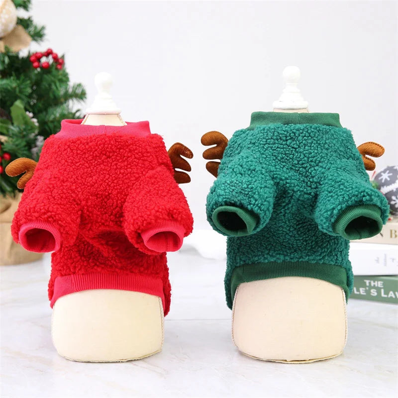 Christmas Puppy Cat Dog Sweater Hoodie Winter Pet Clothes for Small Dogs Pomeranian Shih Tzu Pullovers mascotas Costume Clothing