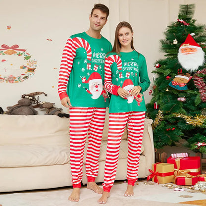 Popular Printed Sublimation Xmas Winter Warm Soft Pants Pyjamas Blank Cotton Pajamas Set Matching Christmas Pajamas for Family