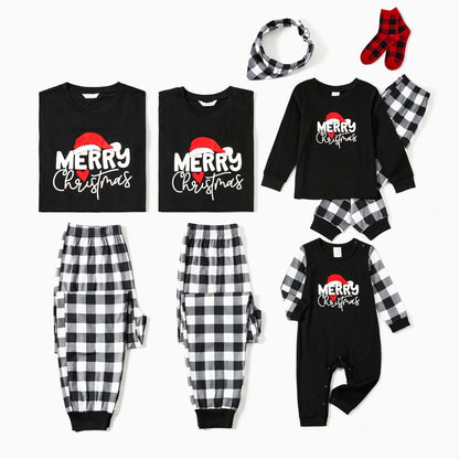 PatPat Family Matching Christmas Letter Print Long Sleeve Pajama Set For Family Xmas Party Cozy Sleepwear