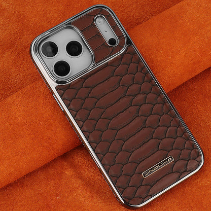 Luxury Fashion Snake-Patterned Leather Phone Case For iPhone 17 16 15 14 13 12 Pro Max 17Air  Inner Shell With Flannel Lining