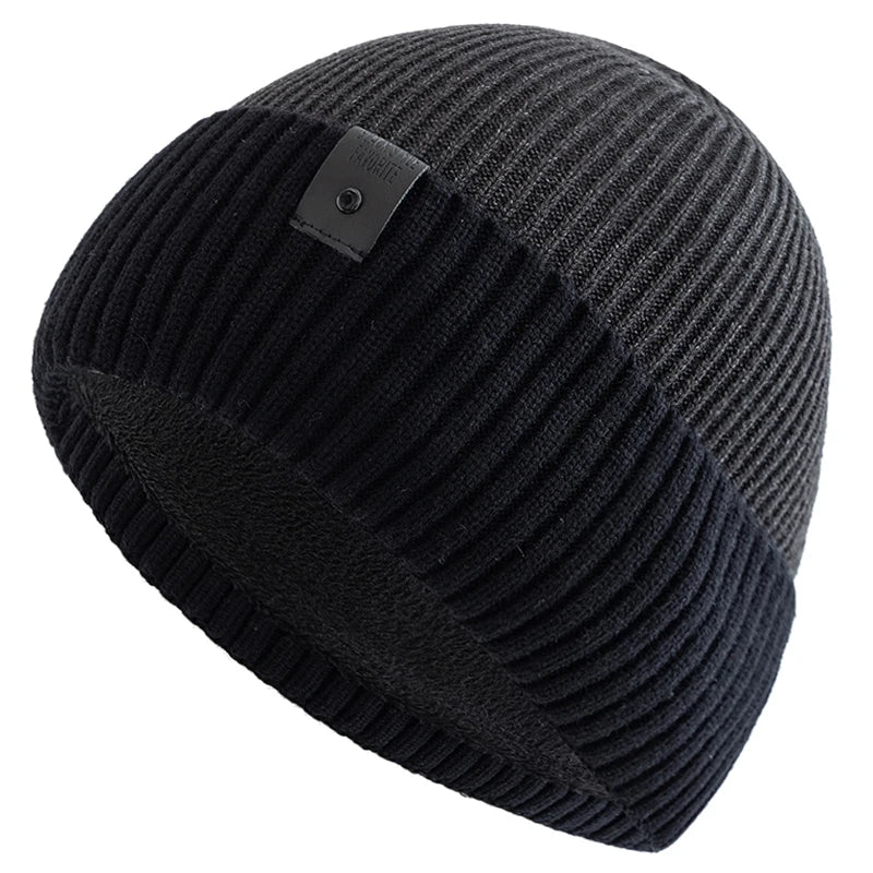 New Unisex Winter Hat Fleece Lined Warm Cap Stylish Soft Beanie Hat For Men Women Outdoor Thicken Ski Sports Knitted Hat