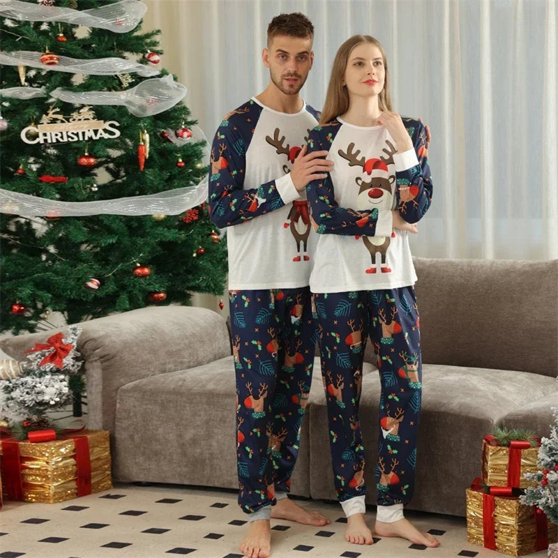 Father Mother Children Baby Sleepwear Daddy Mommy and Me Xmas Pyjamas Clothes 2023 Christmas Deer Family Matching Pajamas Sets