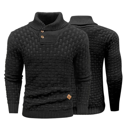 Men’s Knitted Sweater Casual Crew Neck Warm Long Sleeve Comfortable Pullover Textured Ribbed Edge High Quality Top US Size