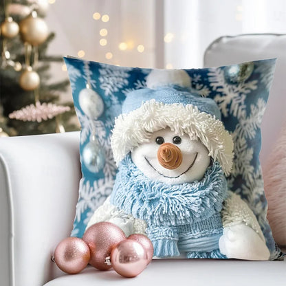 Snowman Cushion Cover Merry Christmas Decoration for Home 2025 Pendant Xmas Pillow Case Ornaments Navidad Natal New Year Gifts
