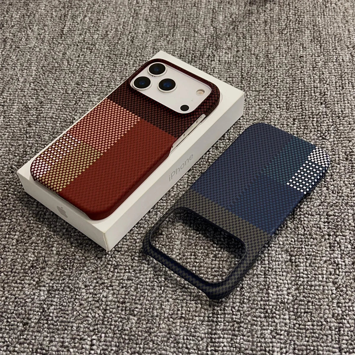 Carbon Fiber Texture Leather MagSafe Wireless Charging Phone Case for IPhone 17Air 17 16 15 14 13 12 Pro Max Protective Cover