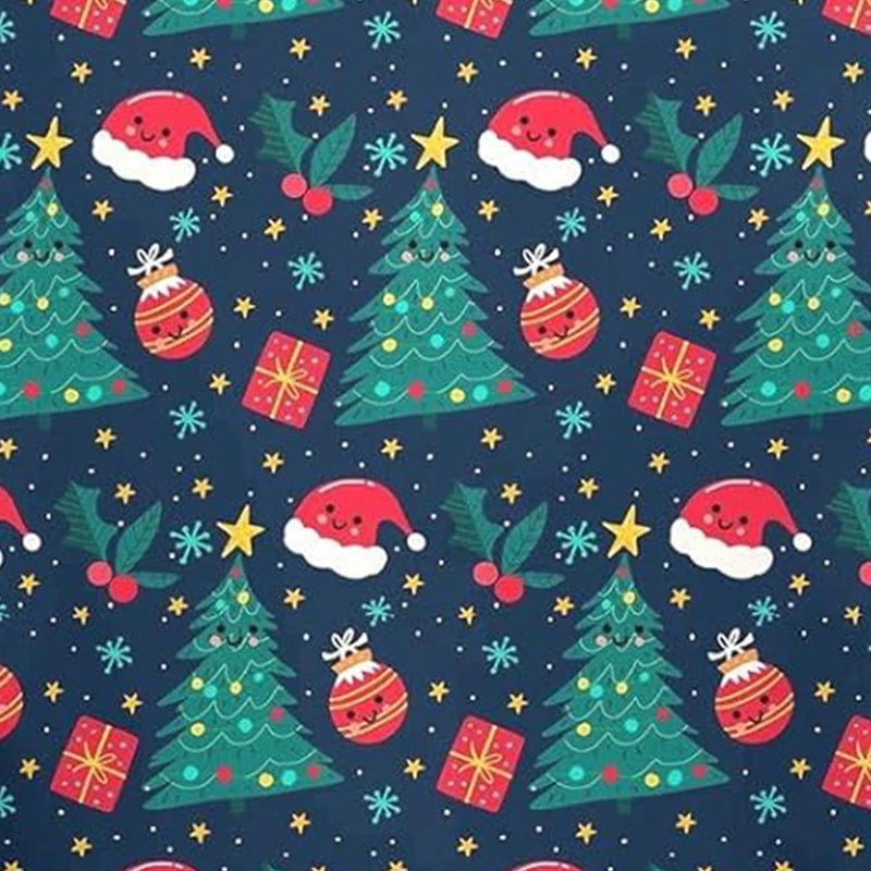 Women Christmas Pajamas Set, Santa Claus Tree Print Short Sleeve Button Closure Shirt with Shorts Sleepwear Loungewear