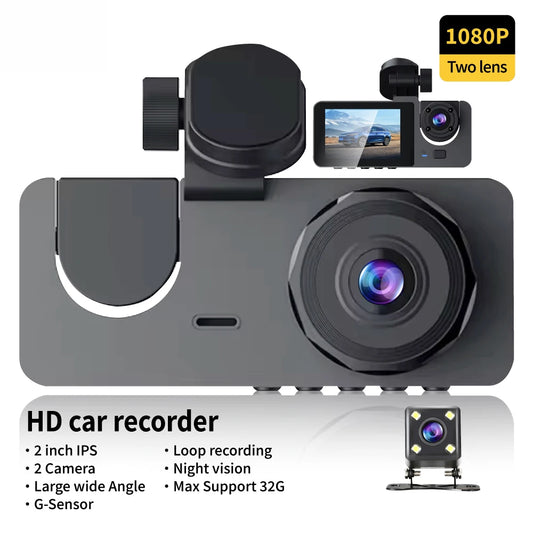 3Lens Car Dvr HD 1080P Dash Cam Front Inside Rear Wide Angle Night Vision G-sensor Loop Recording Camera Vehicle Accessories