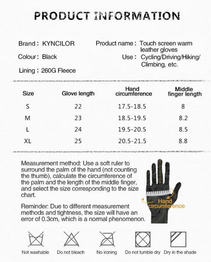 Winter Gloves Leather Thermal Windproof Waterproof  Warmer Driving Skiing Gloves Touch Screen Gloves for Men Women