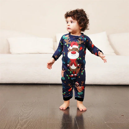 Father Mother Children Baby Sleepwear Daddy Mommy and Me Xmas Pyjamas Clothes 2023 Christmas Deer Family Matching Pajamas Sets