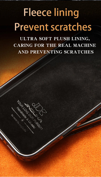 Luxury Fashion Snake-Patterned Leather Phone Case For iPhone 17 16 15 14 13 12 Pro Max 17Air  Inner Shell With Flannel Lining