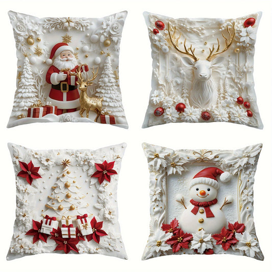 1pc 2D Christmas Pillow Cover Happy 2026 New Year Living Room Decoration Xmas Navidad Santa Cushion Cover Adult  kid sFavor Gift