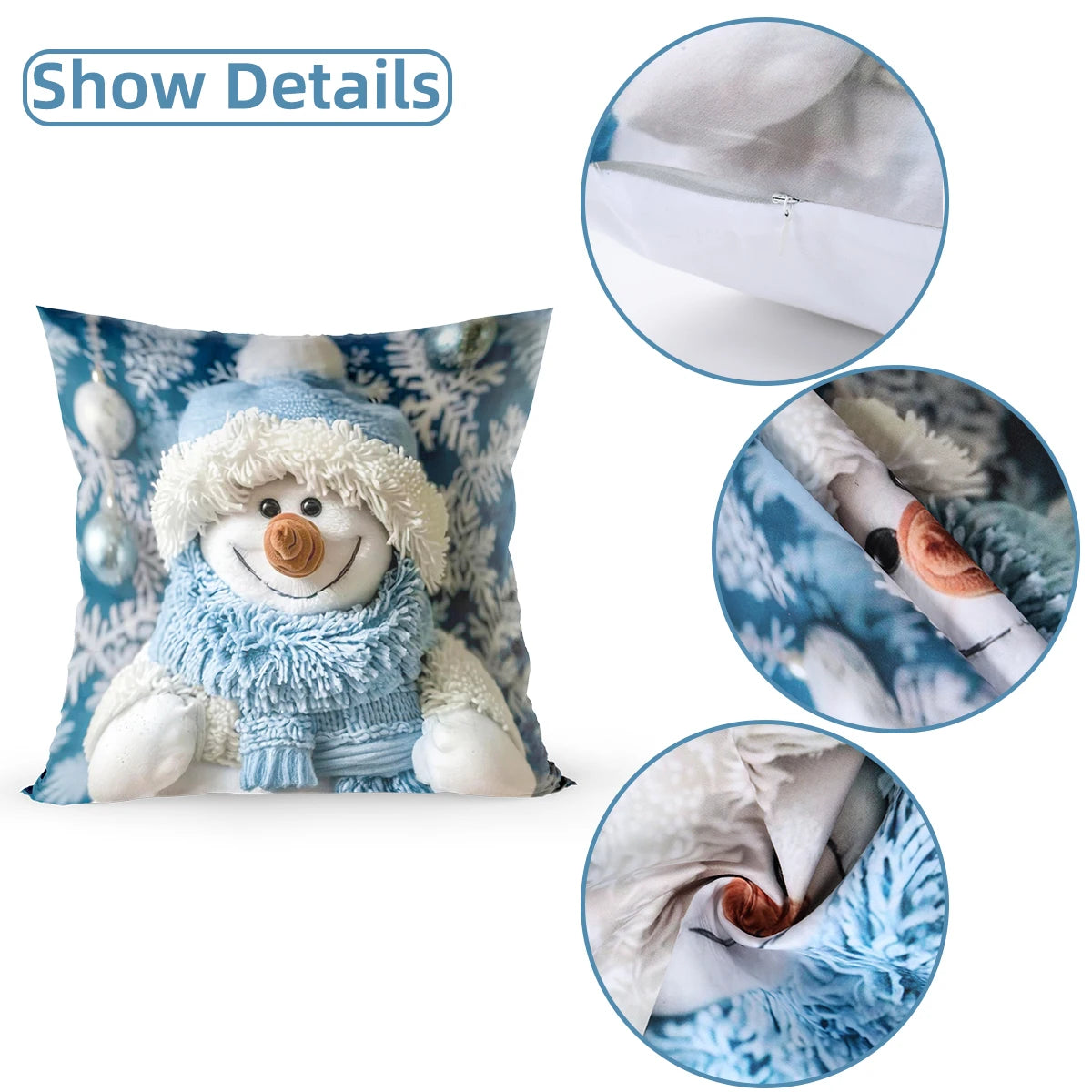 Snowman Cushion Cover Merry Christmas Decoration for Home 2025 Pendant Xmas Pillow Case Ornaments Navidad Natal New Year Gifts