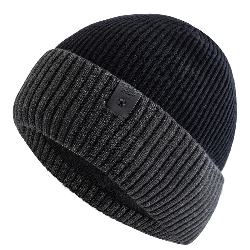 New Unisex Winter Hat Fleece Lined Warm Cap Stylish Soft Beanie Hat For Men Women Outdoor Thicken Ski Sports Knitted Hat