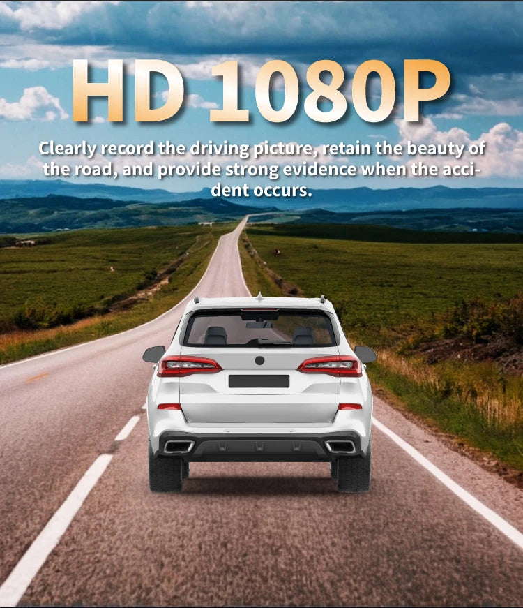 3Lens Car Dvr HD 1080P Dash Cam Front Inside Rear Wide Angle Night Vision G-sensor Loop Recording Camera Vehicle Accessories