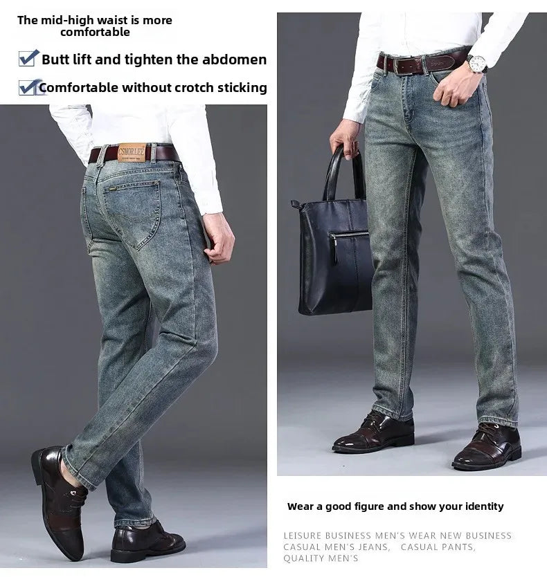 Loose Fit Straight Leg Men's Jeans Csmor Retro Style Summer Spring Fashionable Brand New Arrivals from Mainland China