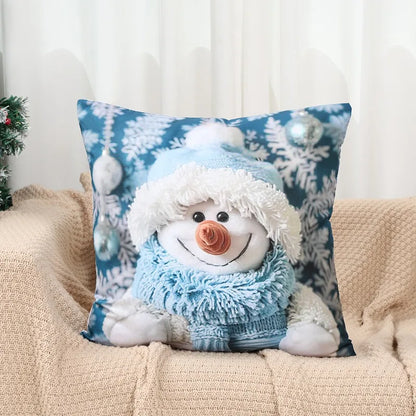 Snowman Cushion Cover Merry Christmas Decoration for Home 2025 Pendant Xmas Pillow Case Ornaments Navidad Natal New Year Gifts
